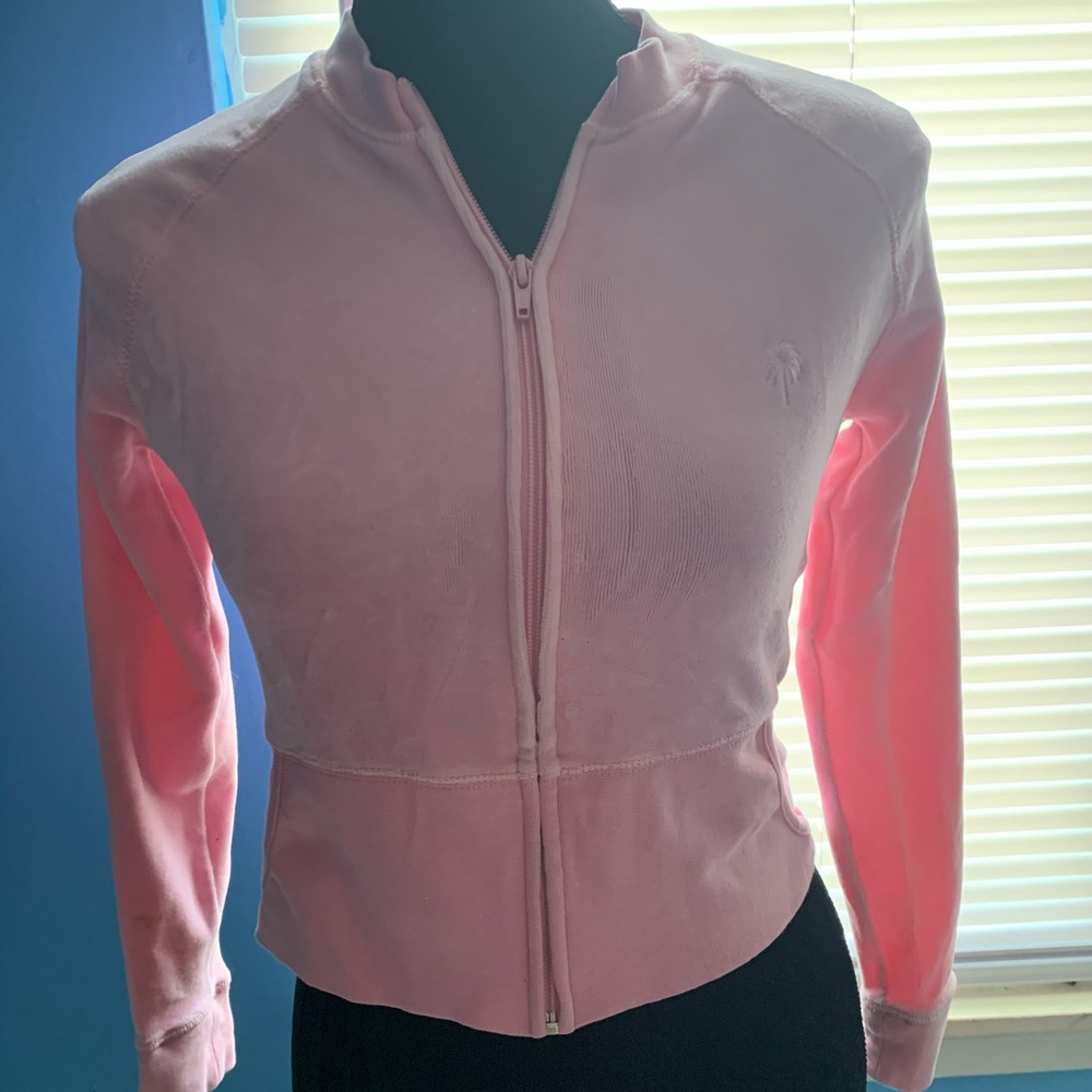 Lilly Pulitzer terry zip up jacket pink SZ XS